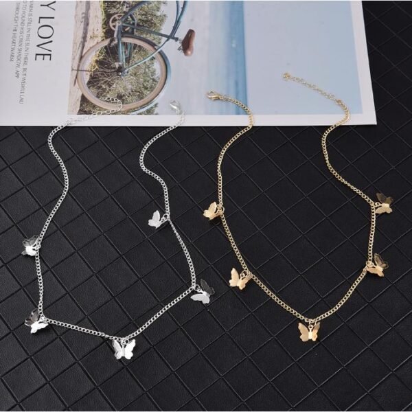 Gold Chain Butterfly Pendant Choker for Women - Imagen 5