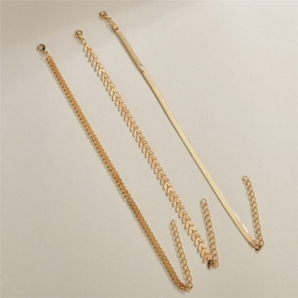 Simple Chain Anklet for Women 3 pcs Set - Imagen 6