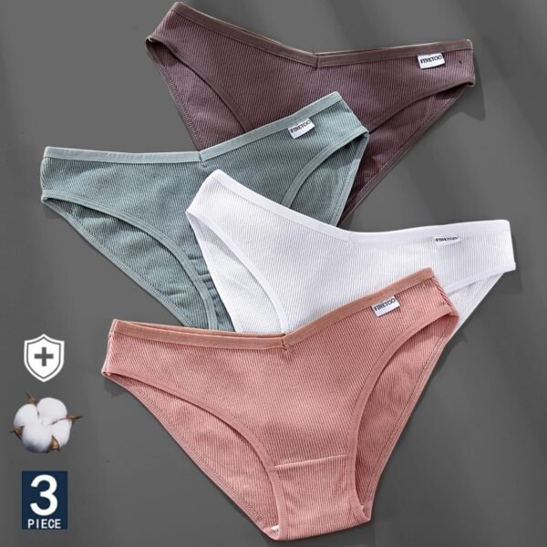 Women's Breathable Cotton Panties 4 Pcs Set - Imagen 4