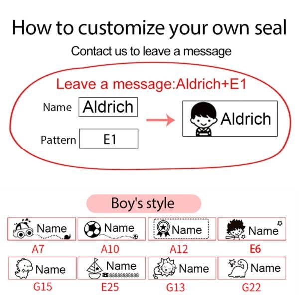 Kid's Name Seal Stamp - Imagen 8