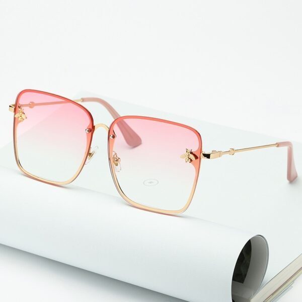 Oversized Rimless Square Shaped Sunglasses - Imagen 4